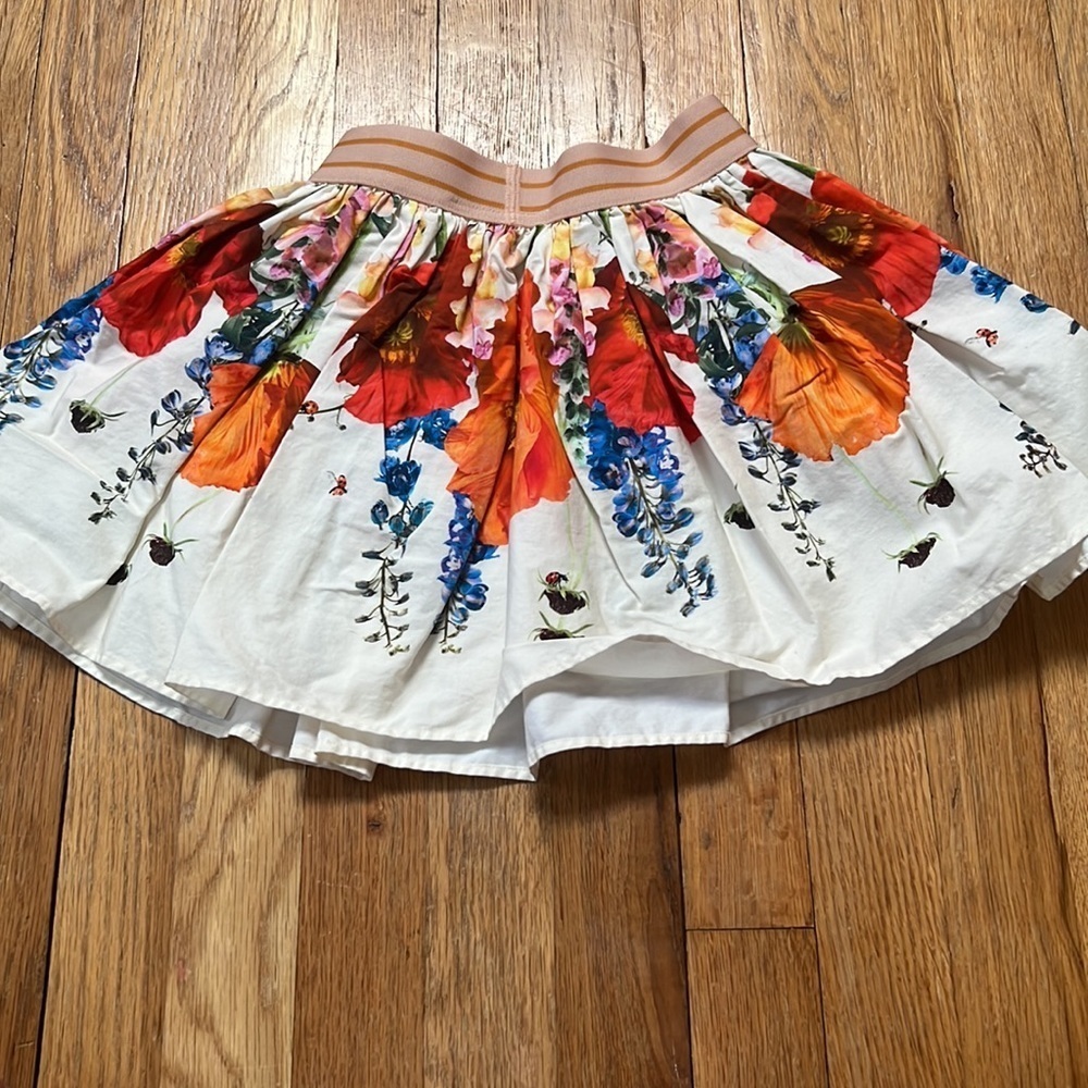 MOLO Kid’s White Floral Print Skirt Size 5-6 - Picture 4 of 5